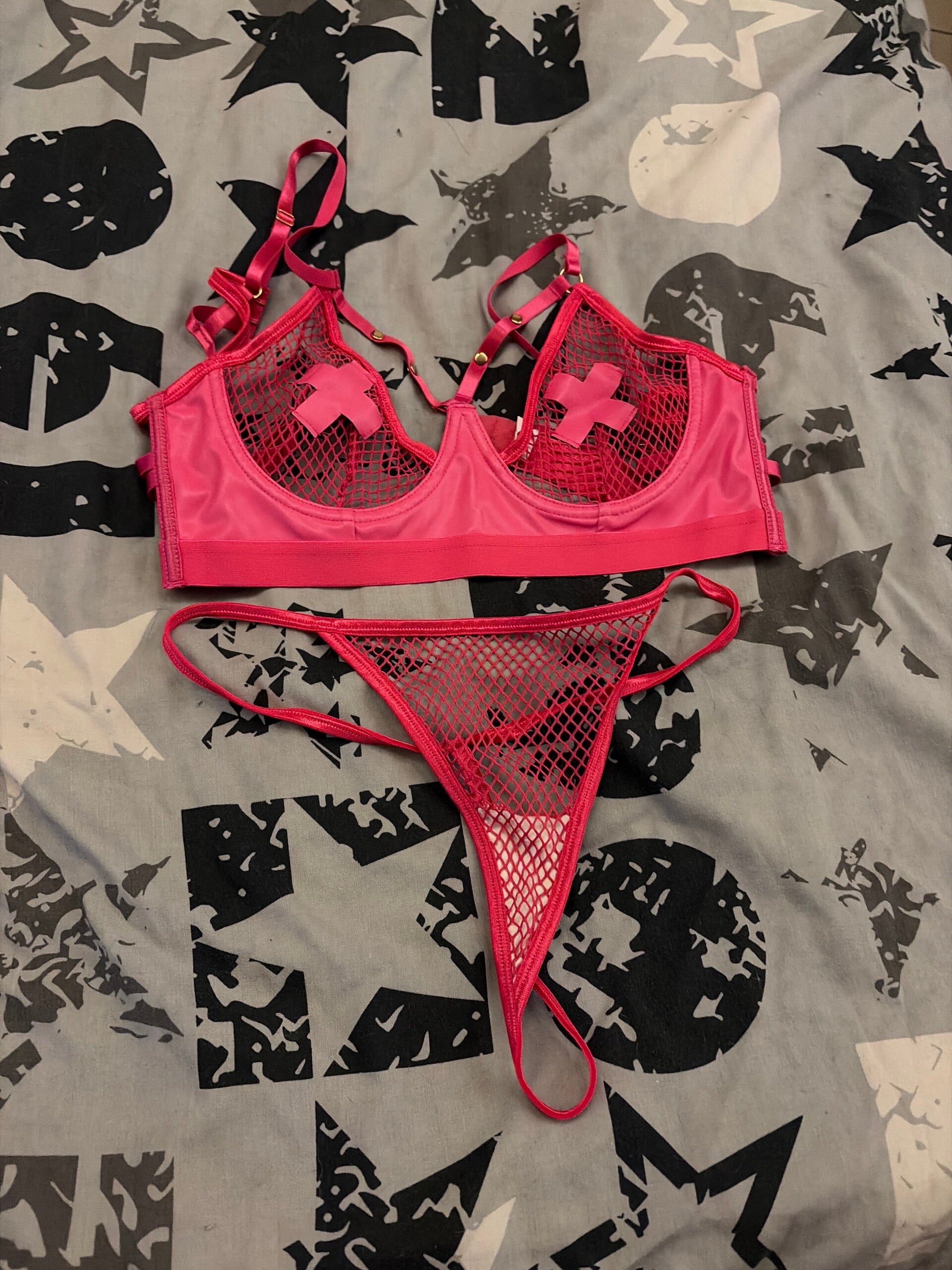 Roze lingerie set – gedragen item (maat M)
