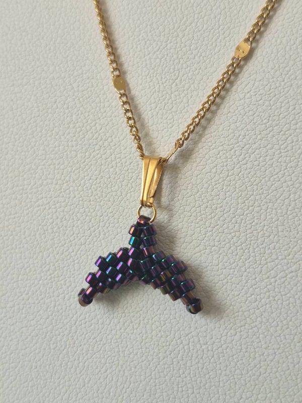 Velora Ketting – metallic dark plum/goud