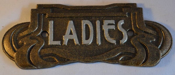 Ladies , deurbordje art deco brons gietijzer .