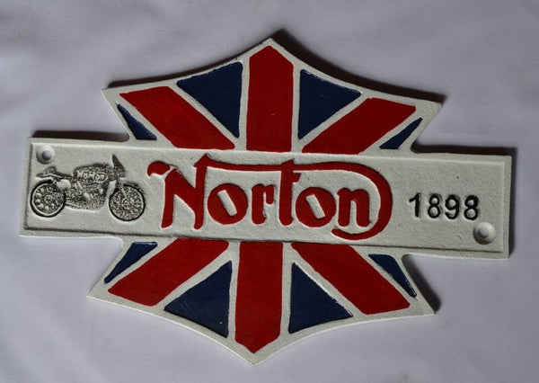 Norton 1898 gietijzeren wandbord , engelse style garagebord .