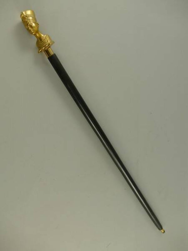 Farao wandelstok chroom met hout