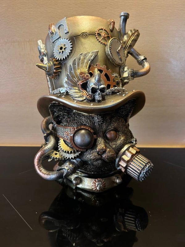 Steampunk kat mooi goudkleurig beeld