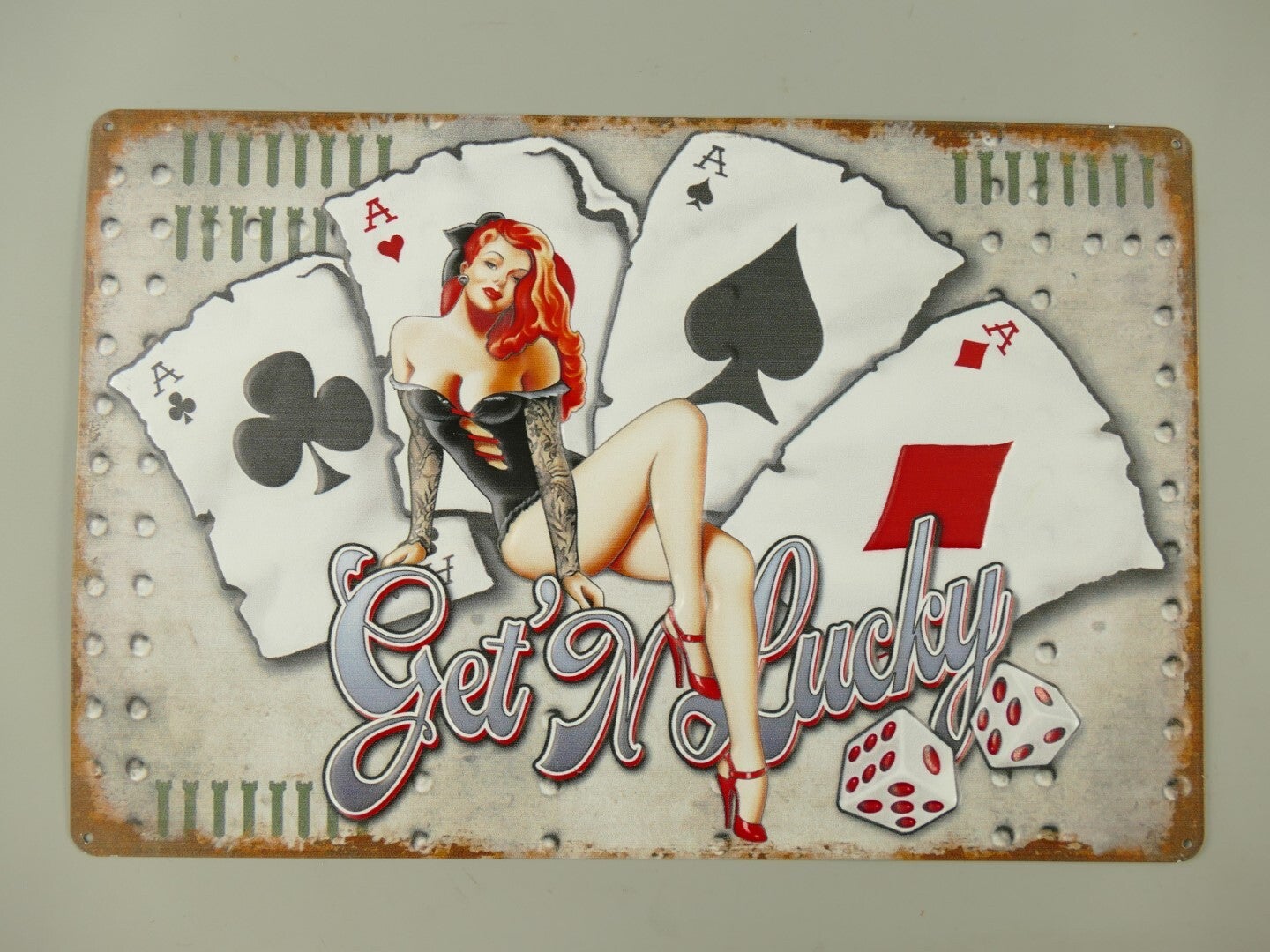 Get,n Lucky metalen wandbord leuk voor de mancave