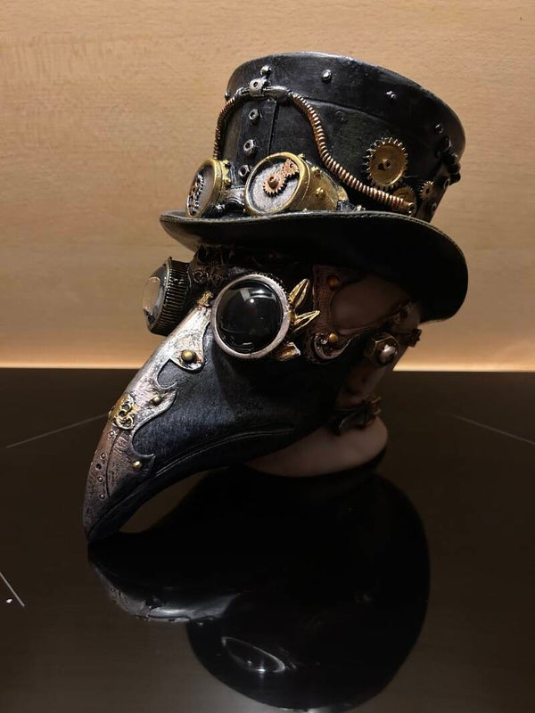 Steampunk kraaikop zwart