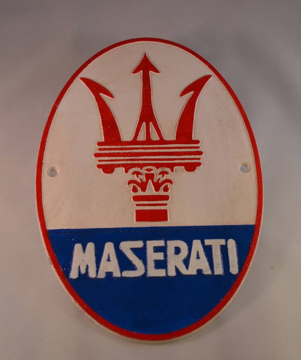 Maserati logo gietijzeren wandbord garage/mancave wandbord