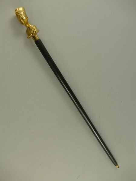 Farao wandelstok chroom met hout