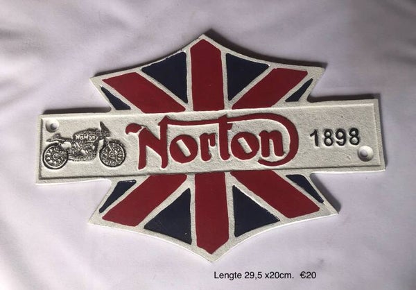 Norton logo gietijzeren wandbord garagebord .