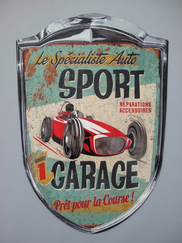 Sport garage metalen wandbord vorm van een grill