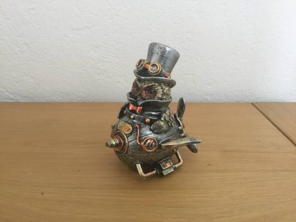 Steampunk uiltje goudkleurig beeldje
