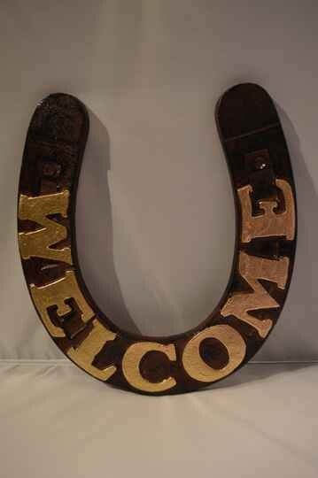 Welcome hoefijzer zeer mooi groot gietijzeren wandbord