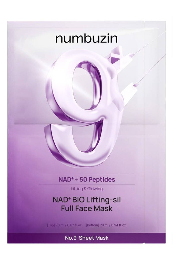 Numbuzin – No.9 NAD+ Bio Lifting-sil Full Face Mask, 28ml, 1 piece