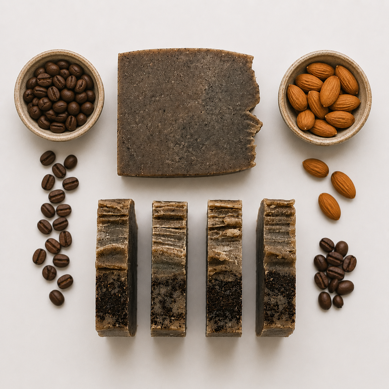 Coffee & Almond – Cold Process Exfoliating Soap Bar