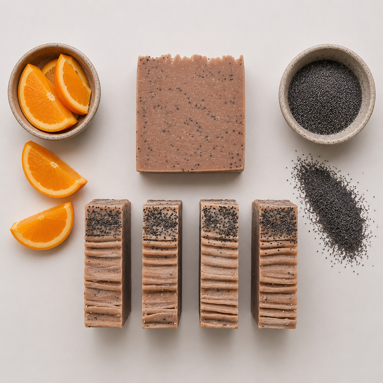 Orange & Poppy Seed – Cold Process Exfoliating Soap Bar