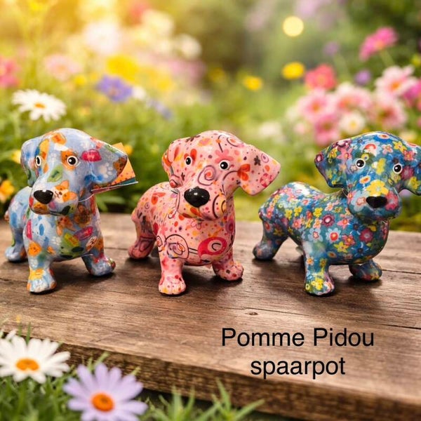 Pomme pidou spaarpot genaamd Dennis