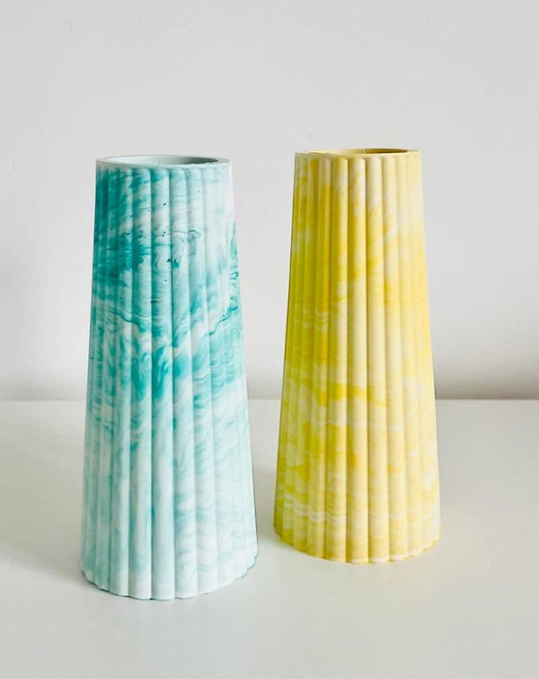 Hand gegoten planten/bloemen vaas - Jesmonite