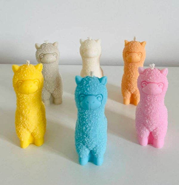 Hand gegoten kaars alpaca