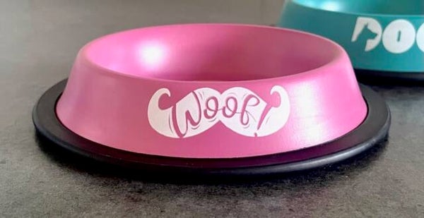 Stalen voerbakje - Woof!