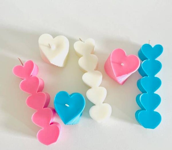 Hand gegoten kaars hartvormig Large