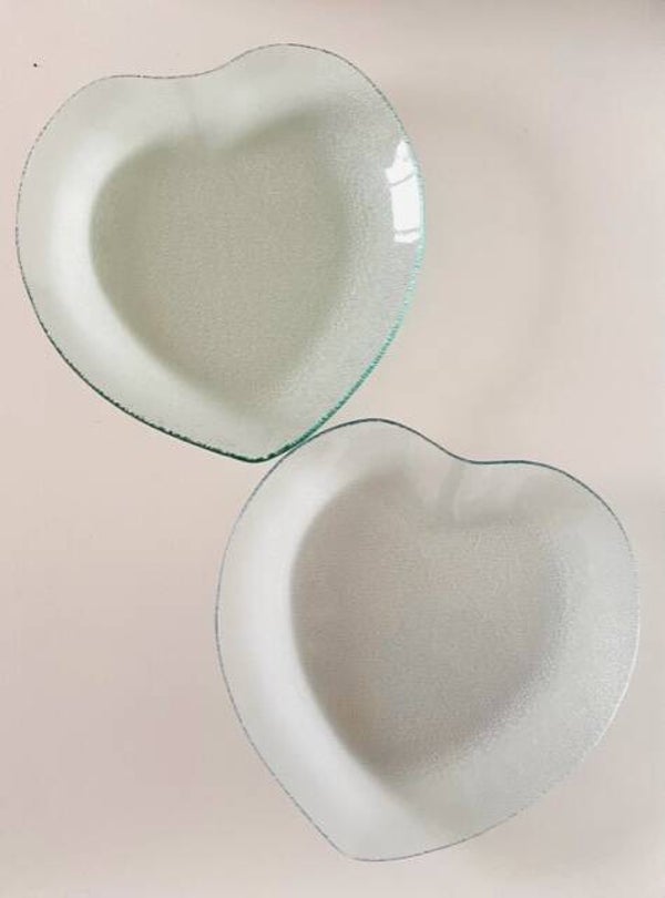 Glazen schaal hartvorm