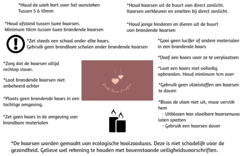 Veiligheidsinstructies kaarsen