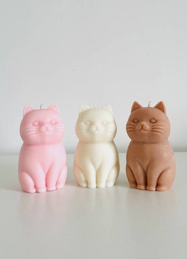 Hand gegoten kaars katje