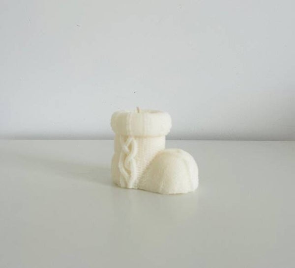 Hand gegoten kaars wollen schoentje