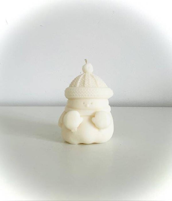 Hand gegoten kaars sneeuwmannetje