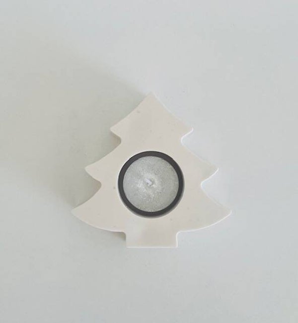 Hand gegoten theelichthouder kerstboom