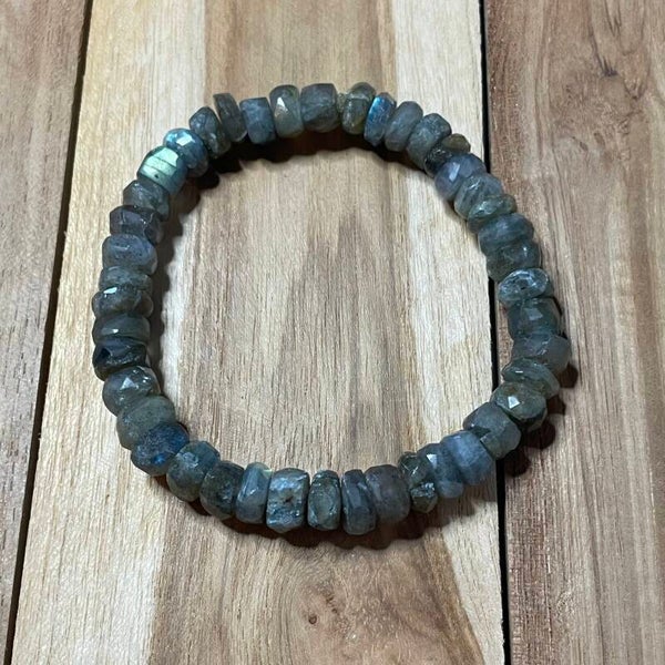 Labradoriet facet armband ca. 6mm
