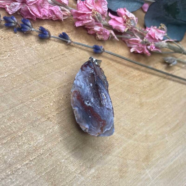 Agaat geode edelsteenhanger (hanger C)