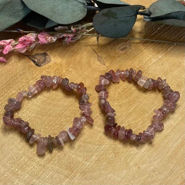 Aardbeienkwarts splitarmband