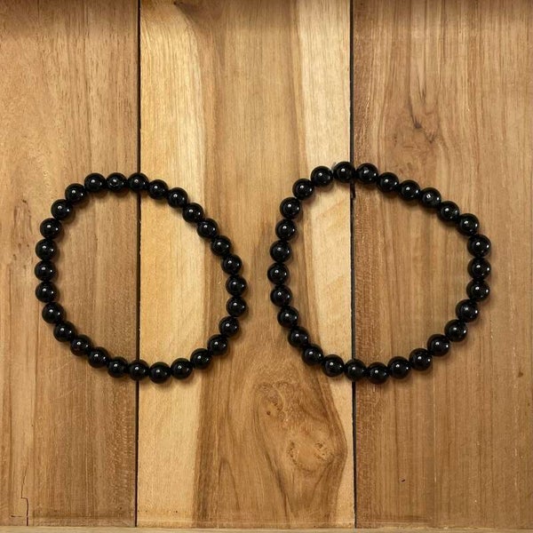 Zwarte toermalijn edelsteenarmband