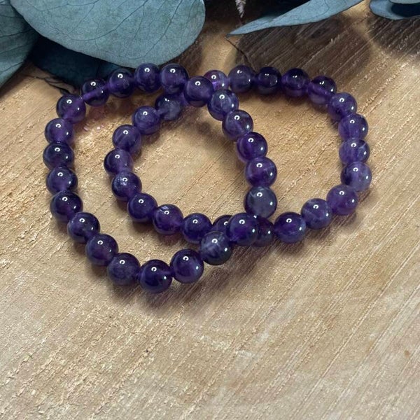 Amethist kogelarmband ca. 8mm