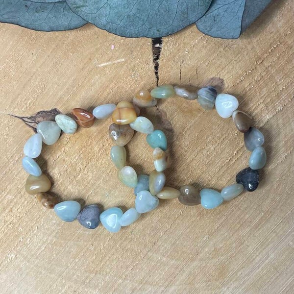 Amazoniet hartjes armband