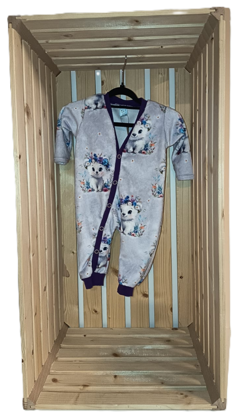 Strampler - niedlicher Eisbär (violett)