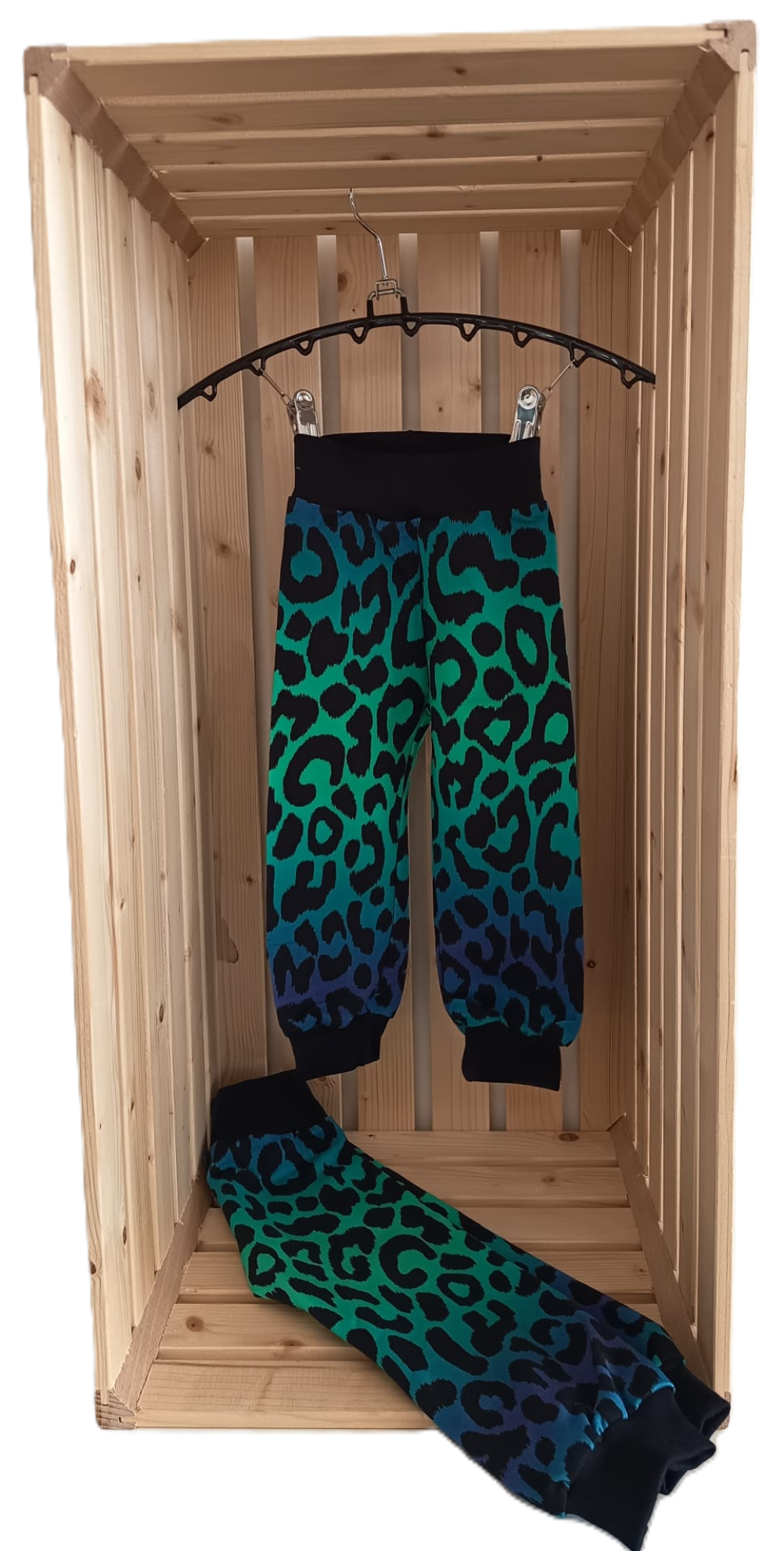 Hose - Leopard blau/schwarz