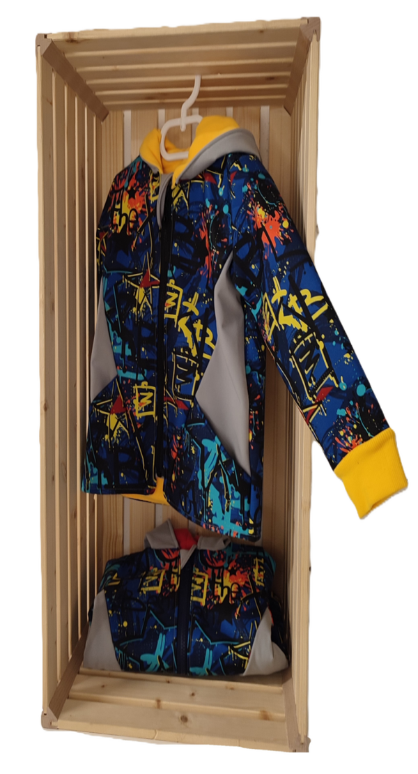 Softshelljacke - Graffiti/gelb