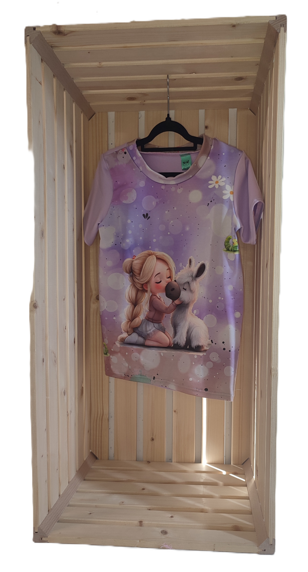 T-Shirt - Mädchen mit Esel