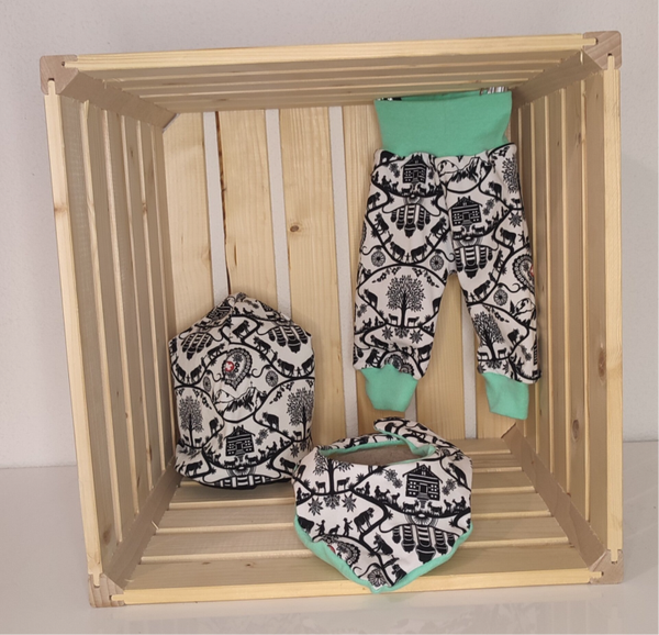 Newborn Set - Scherenschnitt/mint