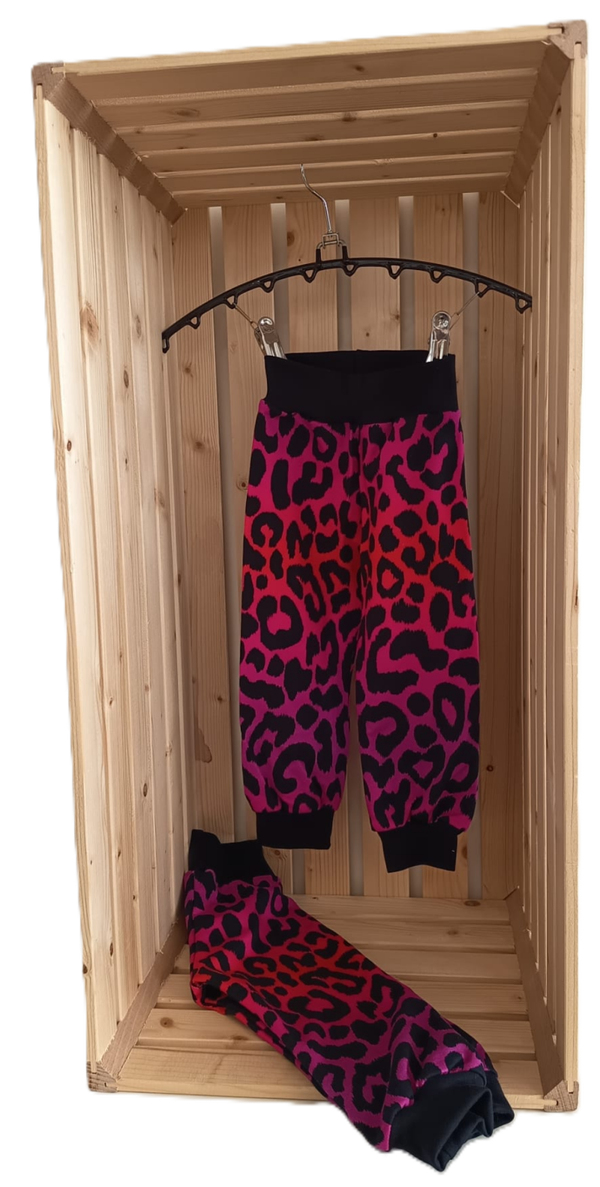 Hose - Leopard pink/schwarz
