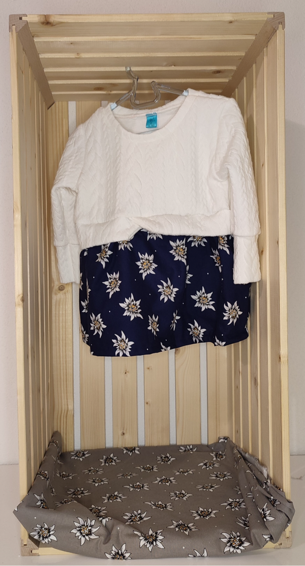 Pulli mit Schösschen - weiss/dunkelblau