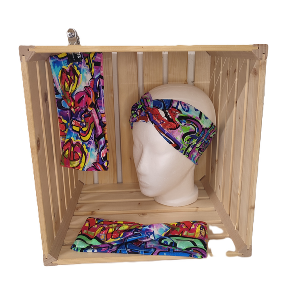 Stirnband-Grafiti (farbig)