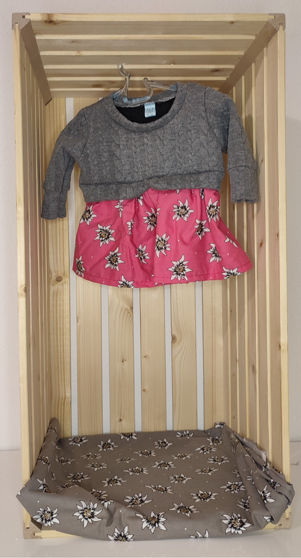 Pulli mit Schösschen - grau/pink