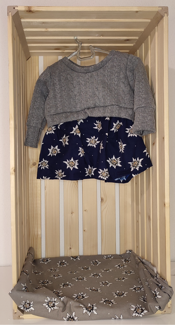 Pulli mit Schösschen - grau/dunkelblau