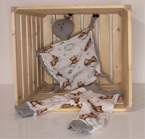 Newborn Set - Bär auf Wolke/grau