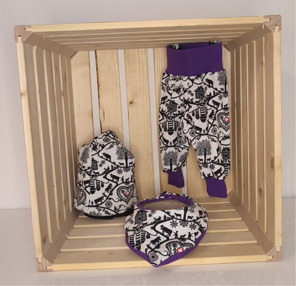 Newborn Set - Scherenschnitt/violett