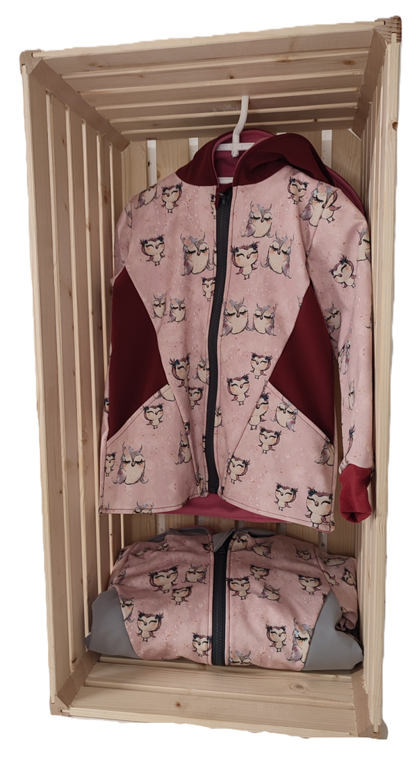 Softshelljacke - Eule/bordeaux