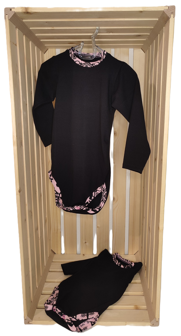 Body - schwarz/Scherenschnitt (rosa)
