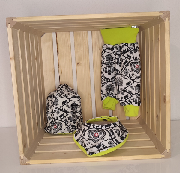 Newborn Set - Scherenschnitt/lime
