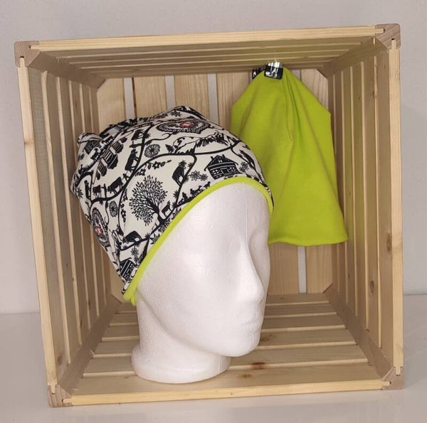 Beanie - Scherenschnitt/lime